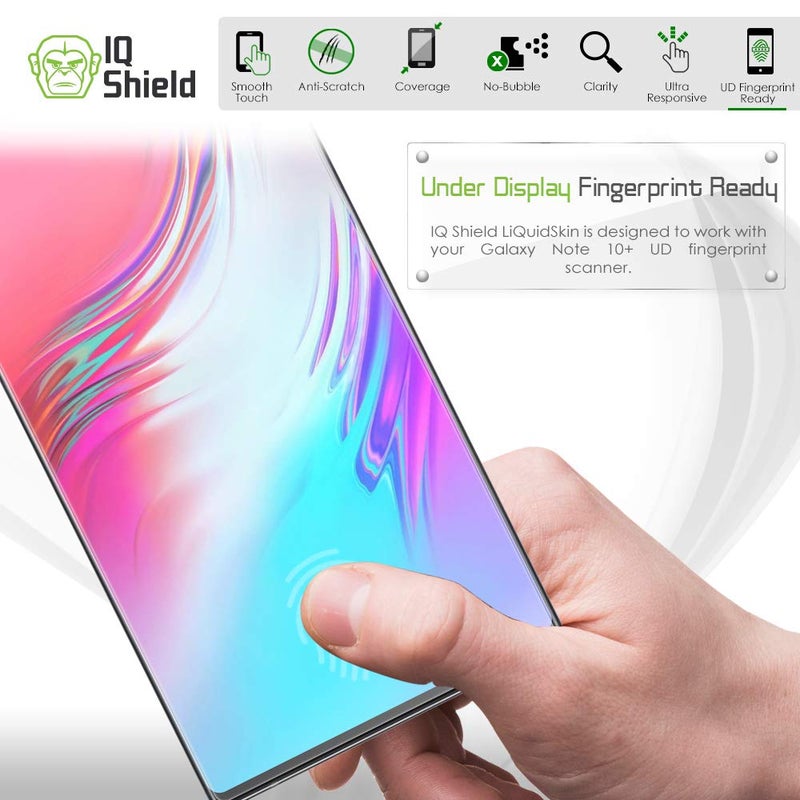 IQShield 2 Pack for Samsung Galaxy Note 10+ Plus/Note 10+ 5G, (6.8 inch Display)(Case Friendly) Easy Install Anti-Scratch Ultra Thin Smudge-Resistant Anti-Bubble Clear TPU Film - Image 2